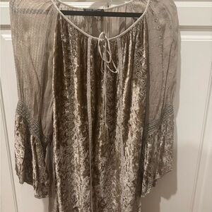 Elegant Velvet Blouse in champagne by Young Threads